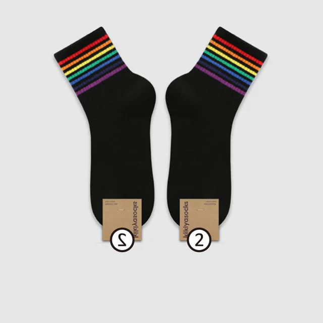 Simple College Style Striped Cotton Socks Black - Shop at LoveMi