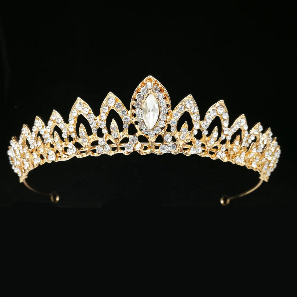 European And American Wedding Jewelry Horse Eye Alloy Rhinestone Headband Wedding Headdress Kc Gold - Shop at LoveMi