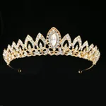 European And American Wedding Jewelry Horse Eye Alloy Rhinestone Headband Wedding Headdress - Kc Gold