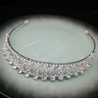 European And American Wedding Jewelry Horse Eye Alloy Rhinestone Headband Wedding Headdress Style 3Silver - Shop at LoveMi