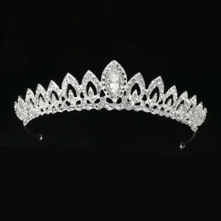 European And American Wedding Jewelry Horse Eye Alloy Rhinestone Headband Wedding Headdress - White