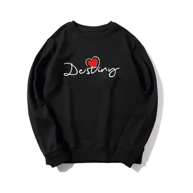 Fashion Women's Loose Long sleeved Printed Sweater Black - Shop at LoveMi