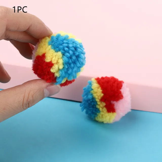 Cat Toy Rainbow Hair Ball Toy Ball Color Colorful - Shop at LoveMi