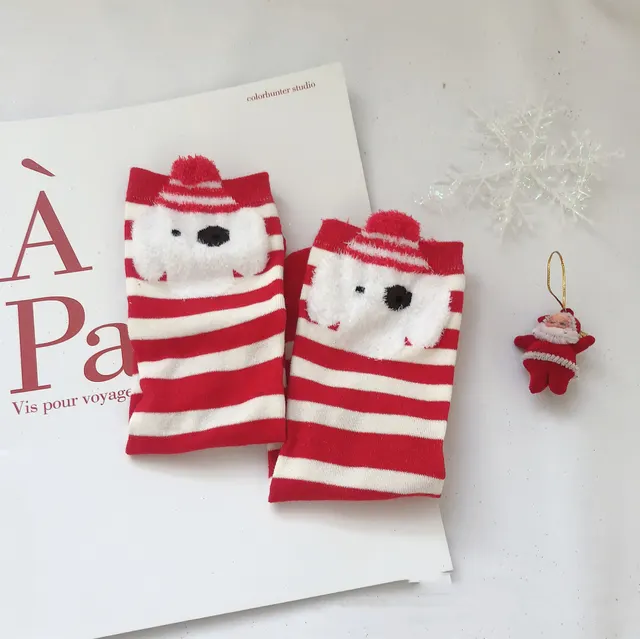 Creative Christmas Print Women's Cartoon Straight Socks I - Shop at LoveMi