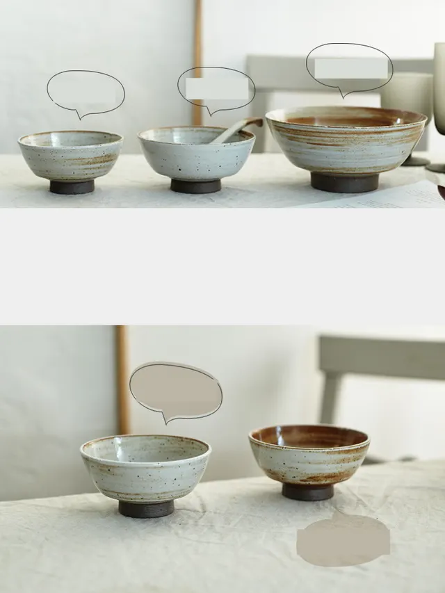 Personalized Rice Bowls Retro Stoneware Dishes Homestay Cooking Tableware Small Bowl Light Color - Shop at LoveMi