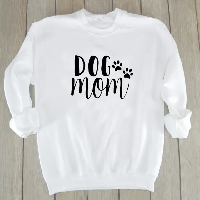 Size Women's Sweater Dog Mom European And American Tops White - Shop at LoveMi