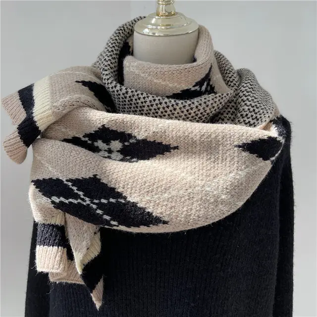 Women Soft Mohair Warm Ring Collar Scarf Khaki - Shop at LoveMi