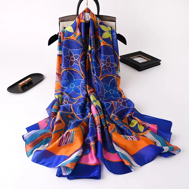 Wear A Shawl With A Daily Decorative Gauze Scarf Blue - Shop at LoveMi
