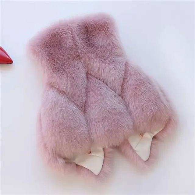 Women's Faux Fox Fur Thickening Fashion All match Vest Pink - Shop at LoveMi