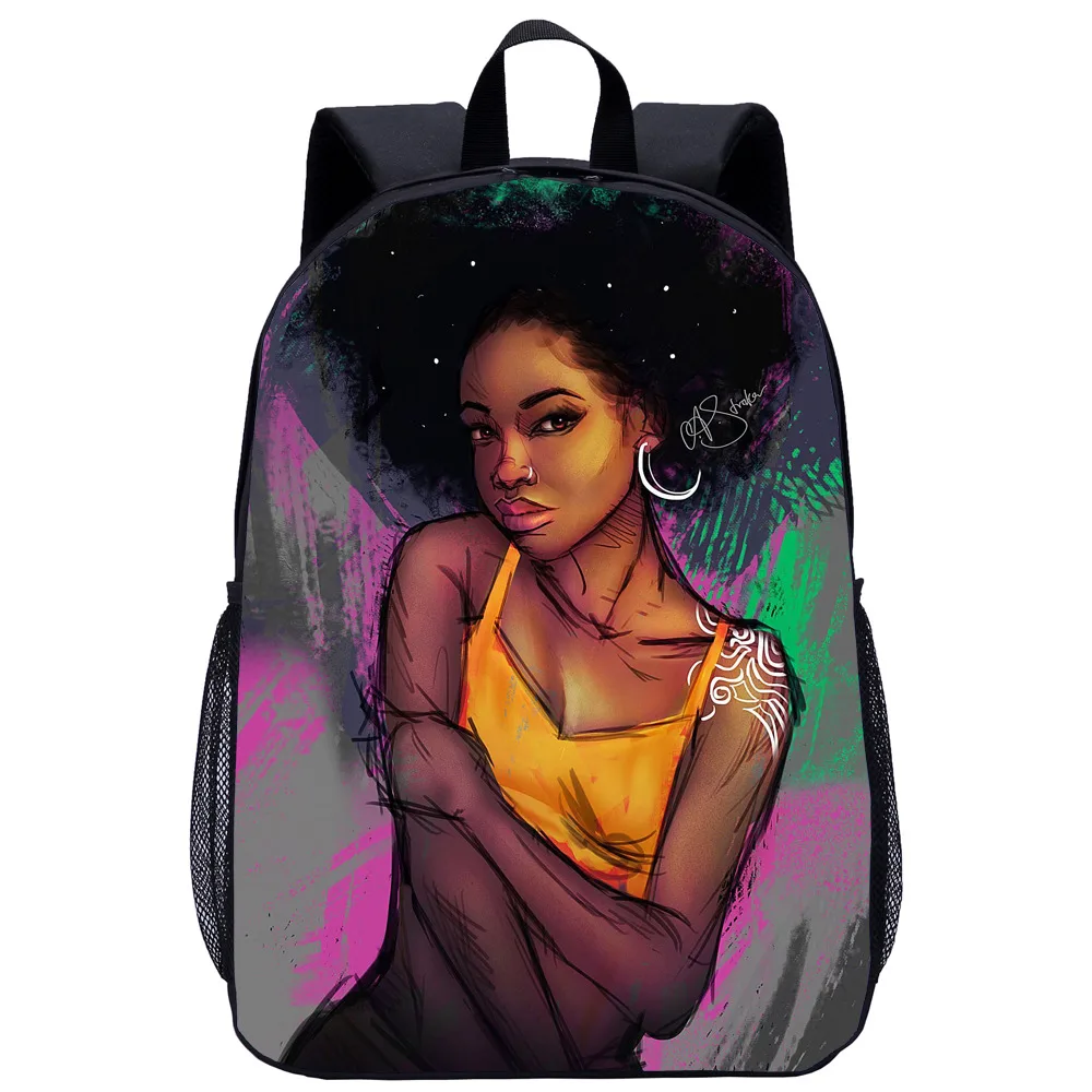 African Girl Student School Bag Child - O - View 1