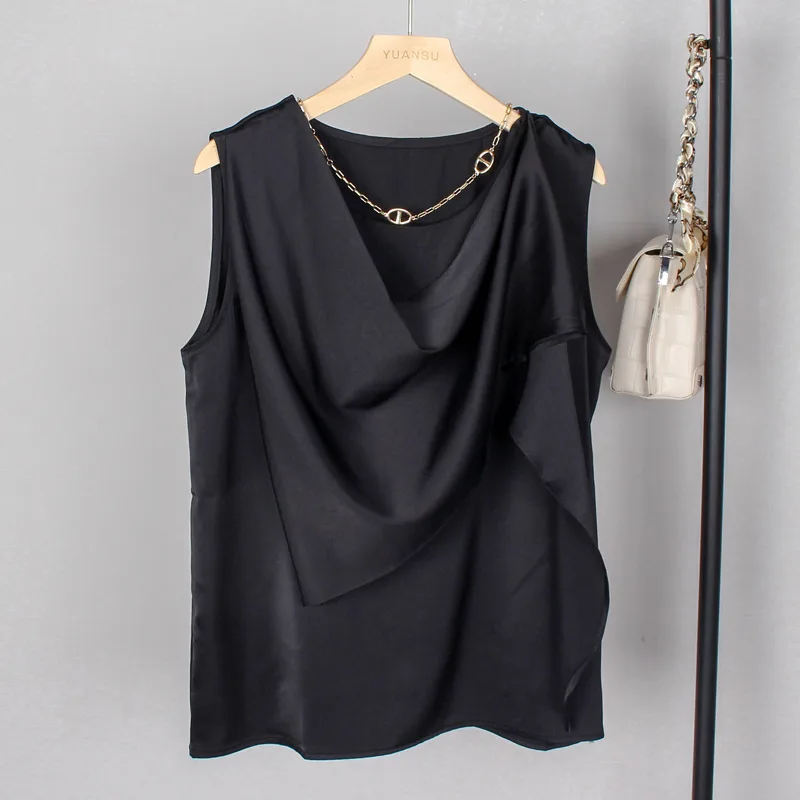 French Fashion Sexy Halter Shawl Sleeveless Top Vest Black - Shop at LoveMi