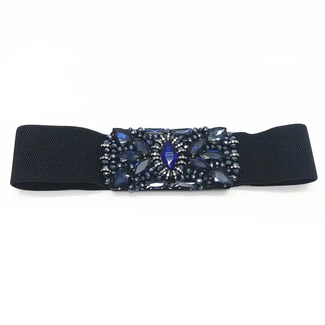 Women's Color Inlaid Diamond Ring Crystal Rhinestone Belt Blue - Shop at LoveMi