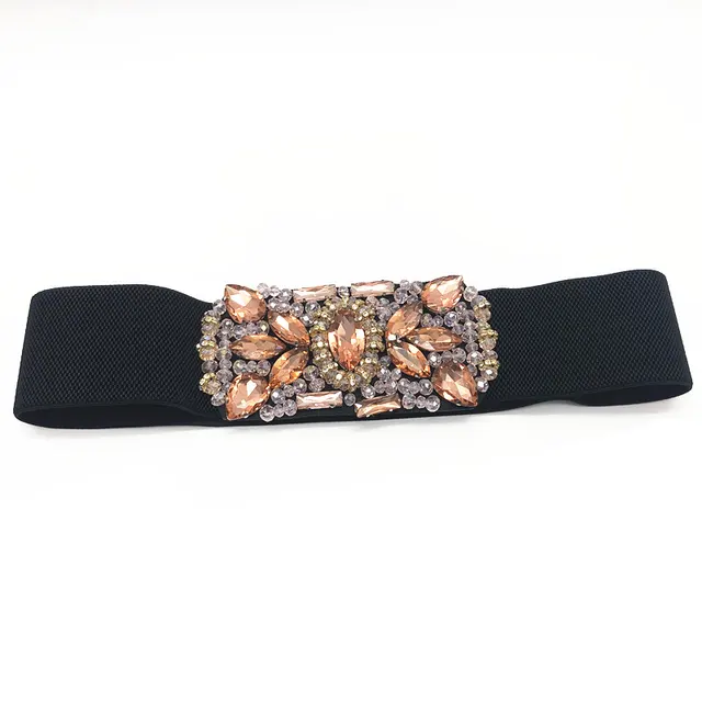 Women's Color Inlaid Diamond Ring Crystal Rhinestone Belt Pink - Shop at LoveMi