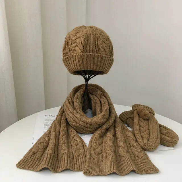 Men's And Women's Parent child Warm Woolen Hats Dark Camel - Shop at LoveMi