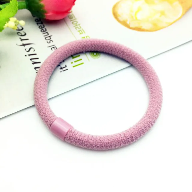 Simple Women's Solid Color Rubber Band Head Rope Pink - Shop at LoveMi
