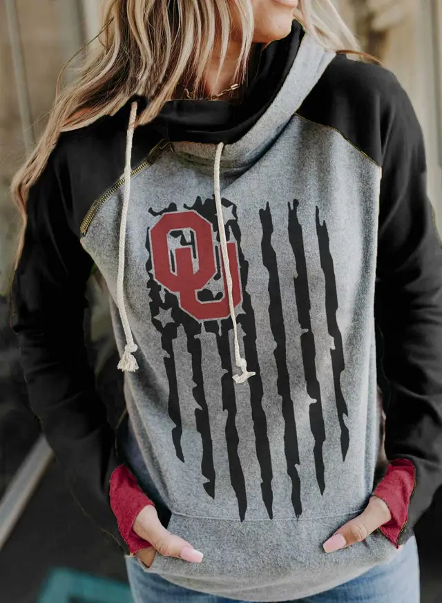 Women's Loose V neck Long sleeved Sweatshirt Buttoned Sports Hoodie Ou Letter - Shop at LoveMi