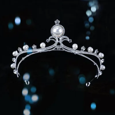Bridal Crown Baroque Pearl High end Luxury Headband G4474 Silver - Shop at LoveMi