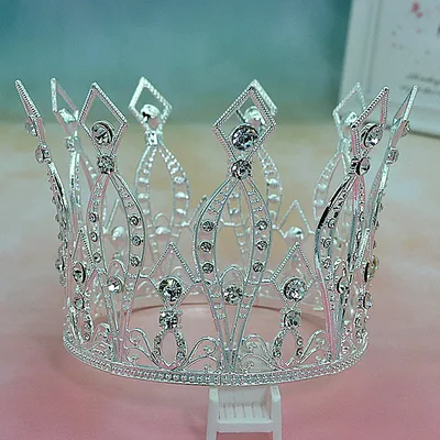 Baroque Golden Birthday Crown Cake Baking Decoration Silver White Diamond Adult - Shop at LoveMi