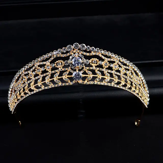 Bridal Headdress Baroque Korean Wedding Diamonds Individually Wrapped Gold - Shop at LoveMi