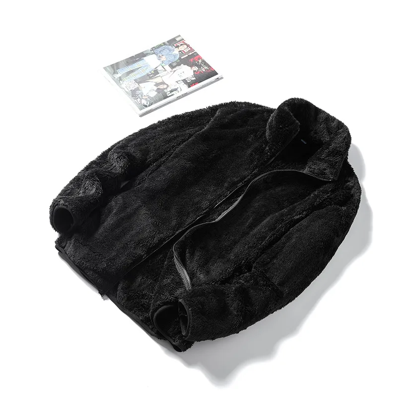 Couple Outdoor Fleece Cardigan For Men And Women To Keep Warm Double-sided - Female Black