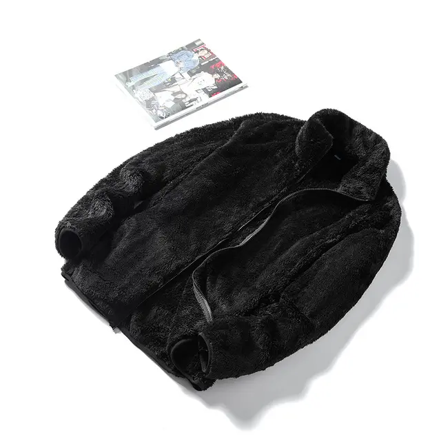Couple Outdoor Fleece Cardigan For Men And Women To Keep Warm Double sided Female Black - Shop at LoveMi