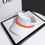 CAPHat Female Net Red Color Chain Empty Top Hat Summer Sunshade - Orange