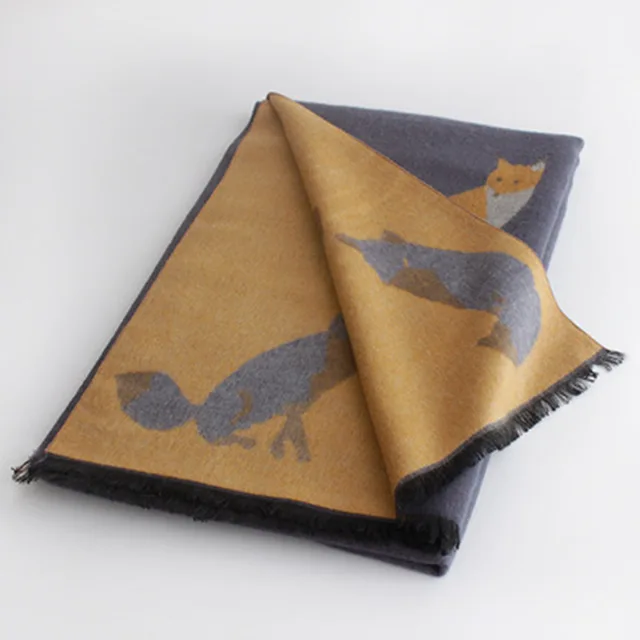 Fashionable Ladies Thick Warm Jacquard Scarf Navy Blue - Shop at LoveMi