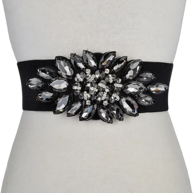 Ladies Elastic Waistband Wide Group Band Dark Grey - Shop at LoveMi
