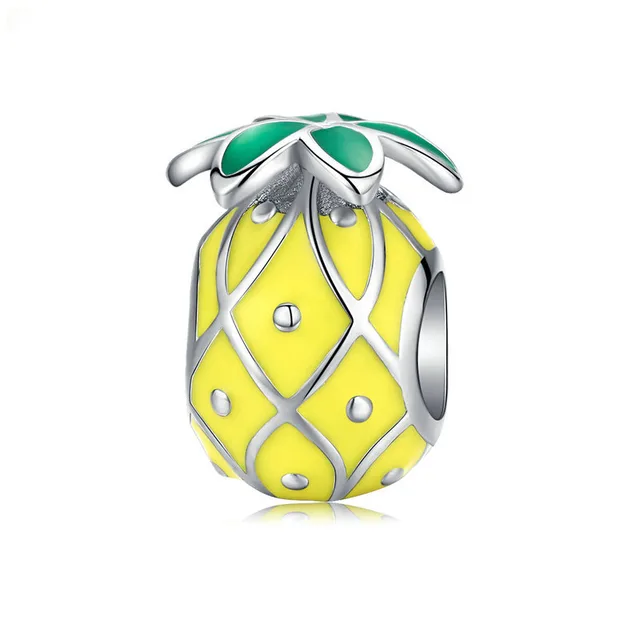 Fashion Simple S925 Silver Pineapple Bracelet Beaded Yellow - Shop at LoveMi