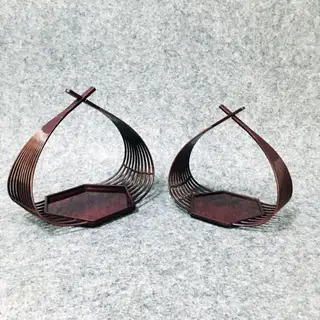 Hexagonal Japanese Style Fried Basket Special Tablewar - Dark Red