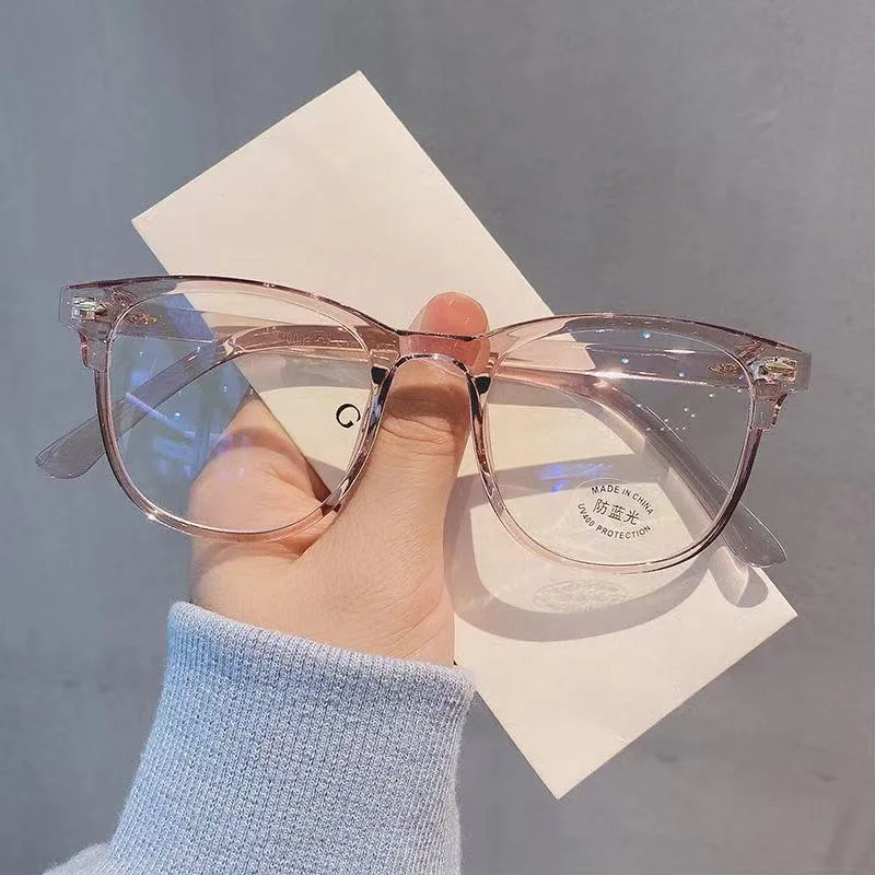 Women's Flat Mirror Blu-ray Computer Eye Protection - Permeable Powder Frame