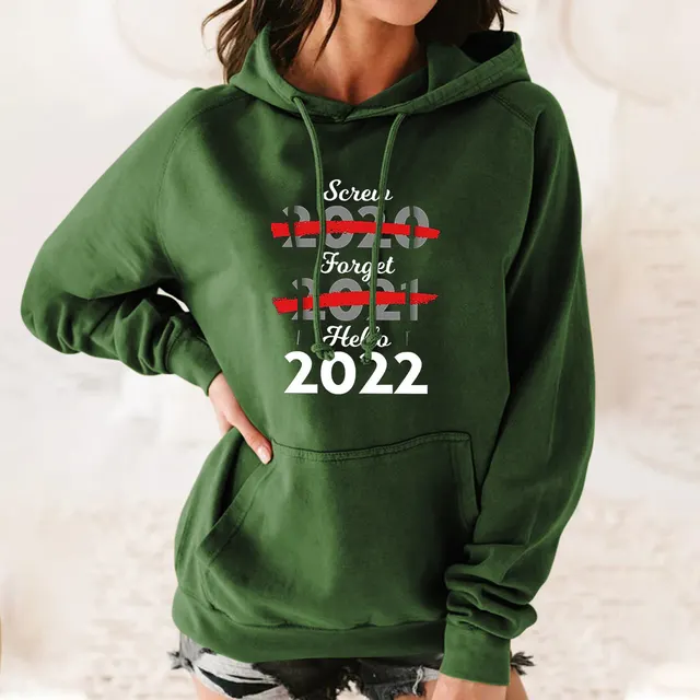 Ladies Women's Pullover Drawstring Sweatshirt Green30 - Shop at LoveMi