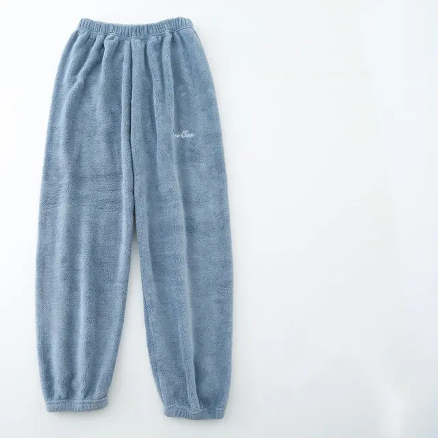 Fairy Warm Pants Lazy Coral Fleece Home Loose Pajamas Blue - Shop at LoveMi