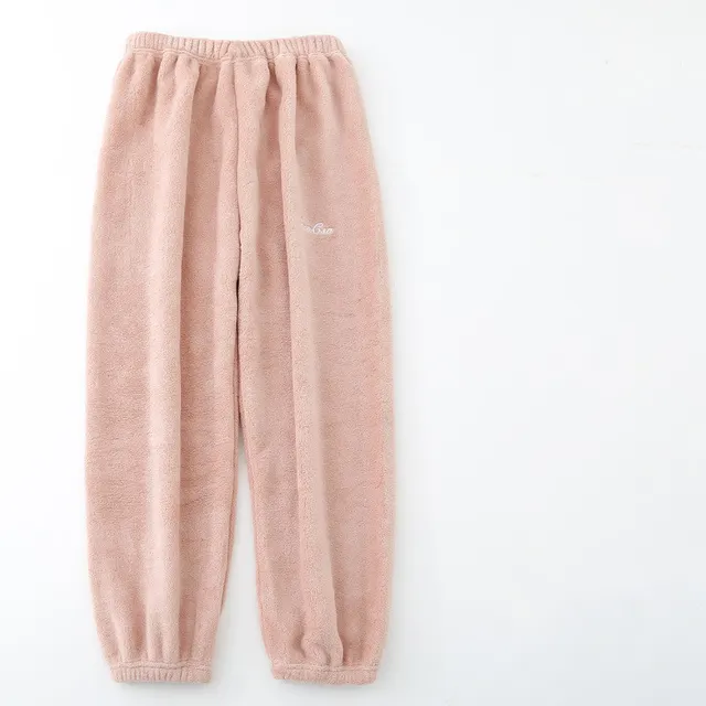 Fairy Warm Pants Lazy Coral Fleece Home Loose Pajamas Pink - Shop at LoveMi