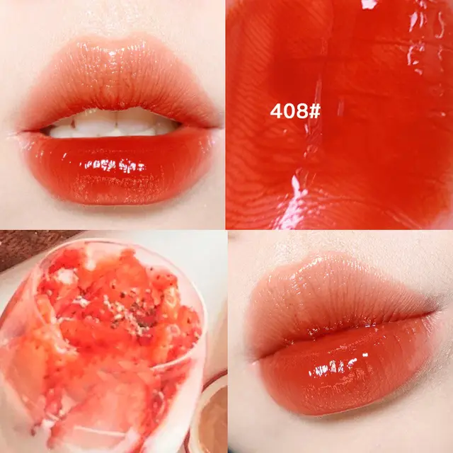 Ice through Lip Glaze Moisturizing And Shiny Mirror Jelly Is Not Easy To Decolorize Persimmon Sweet Dew - Shop at LoveMi
