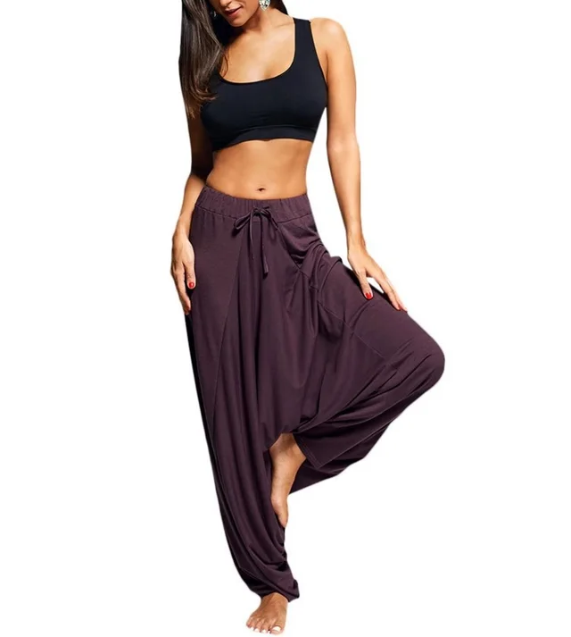 Casual Loose Hippie Balloon Pants Drop Harem Purple - Shop at LoveMi