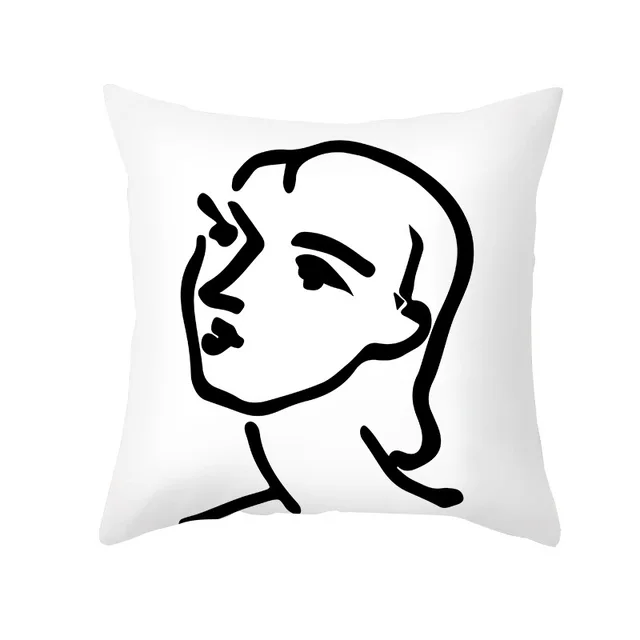 Ins Blue Abstract Super Soft Printing Retro Art Pillowcase Sofa Cushion Cr01215 - Shop at LoveMi