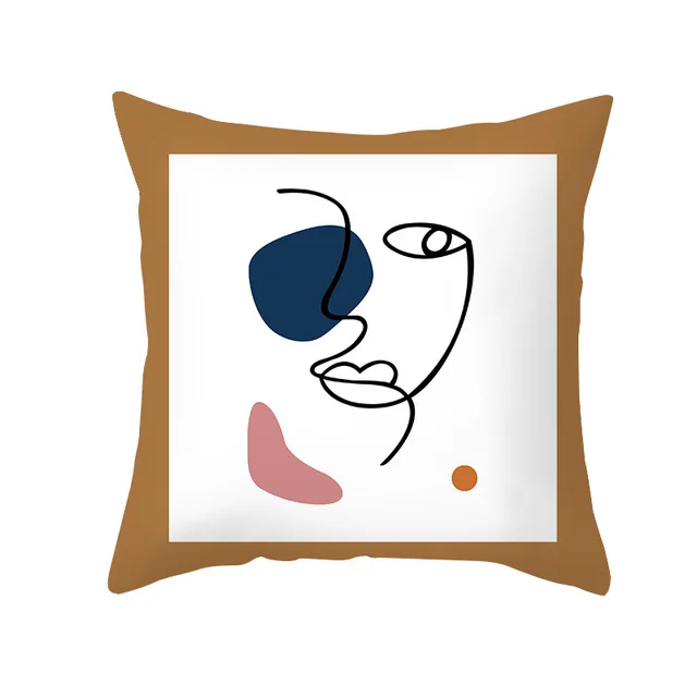 Ins Blue Abstract Super Soft Printing Retro Art Pillowcase Sofa Cushion Cr01216 - Shop at LoveMi