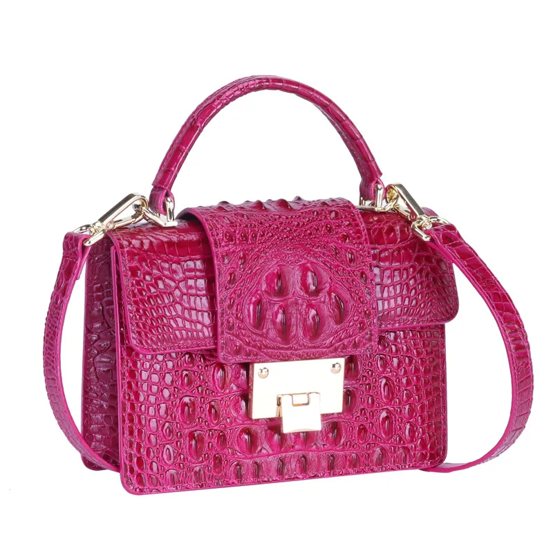 Personalized Leather Fashion All match Small Square Bag Rose - Shop at LoveMi