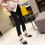 Large Size Sandals Fashionable Temperament Stiletto Pointed Toe - Black