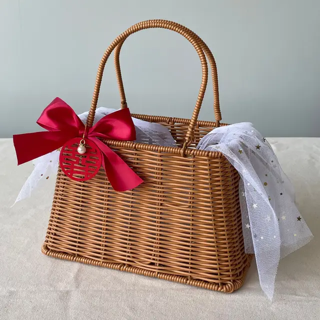 Rattan Flower Basket Handmade Materials With Hand Gift Box Xingyue Yarn Accessories - Shop at LoveMi