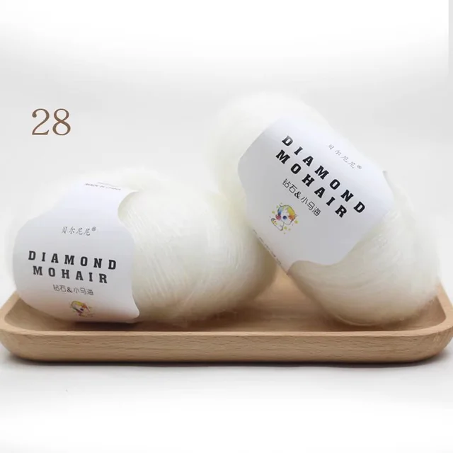 Mohair Wool Hand knitted South African Fine Woven Scarf Shawl With A Ball Of Yarn Diy 28Color - Shop at LoveMi