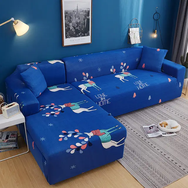 Geometric Stretch Sofa Cover All inclusive Fabric Lazy Combination Living Room Cushion Osaka Deer - Shop at LoveMi