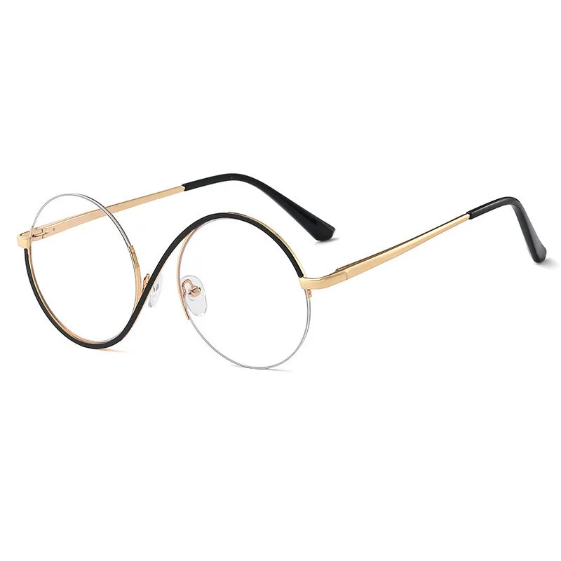 Metal Half Frame Optical Anti Blue Glasses - Black