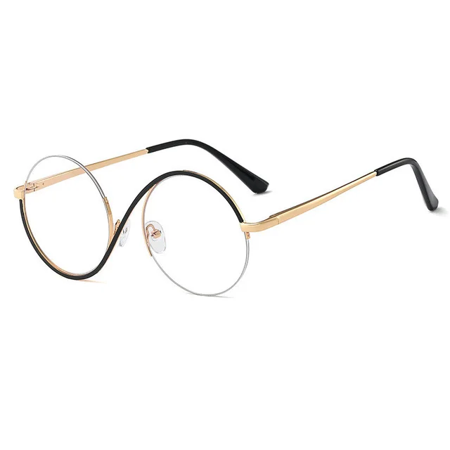 Metal Half Frame Optical Anti Blue Glasses Black - Shop at LoveMi