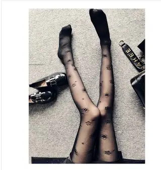 Fashion Sexy Women's Black Transparent Pantyhose - Open Crotch