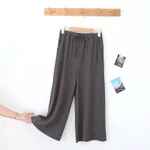 Thin Thread Women's Pajama Pants Polyester Fiber Living Seven Points - Dark Grey