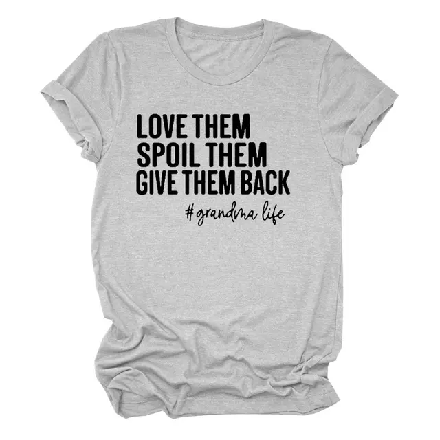 New Women's Round Neck Loose Bottoming T shirt Light Gray Black Font - Shop at LoveMi