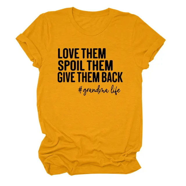 New Women's Round Neck Loose Bottoming T shirt Mustard Yellow Black Font - Shop at LoveMi
