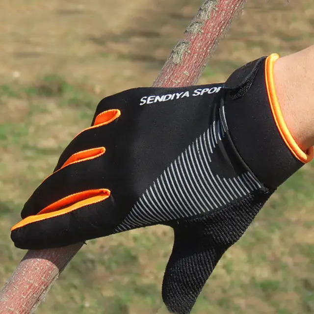 Men's And Women's Ice Silk High Elasticity Cycling Sports Touch Screen Gloves Orange - Shop at LoveMi